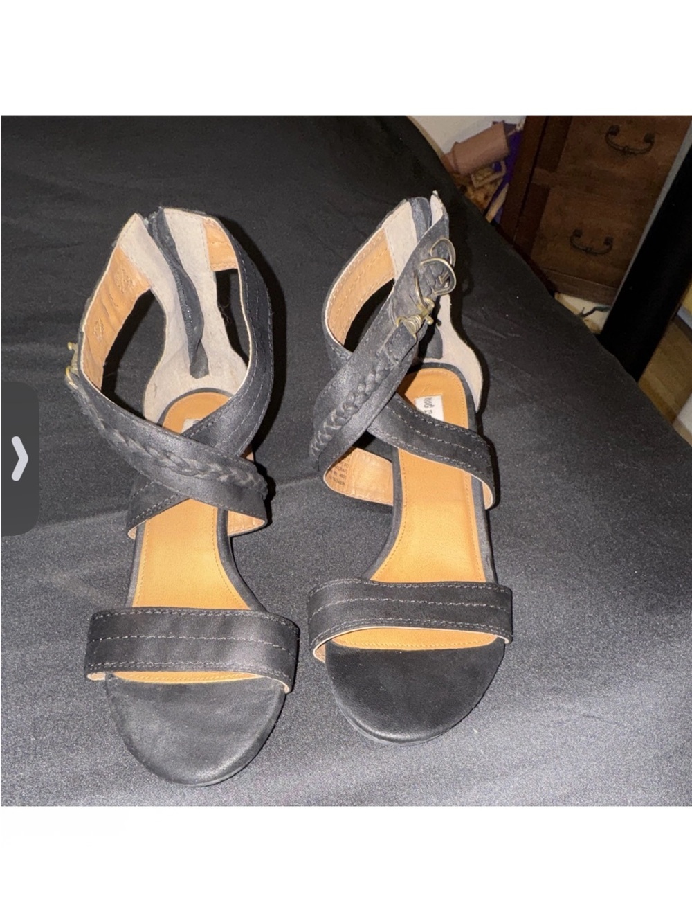 Not Rated Women's Black Strappy Block Heel Sandals Size 8